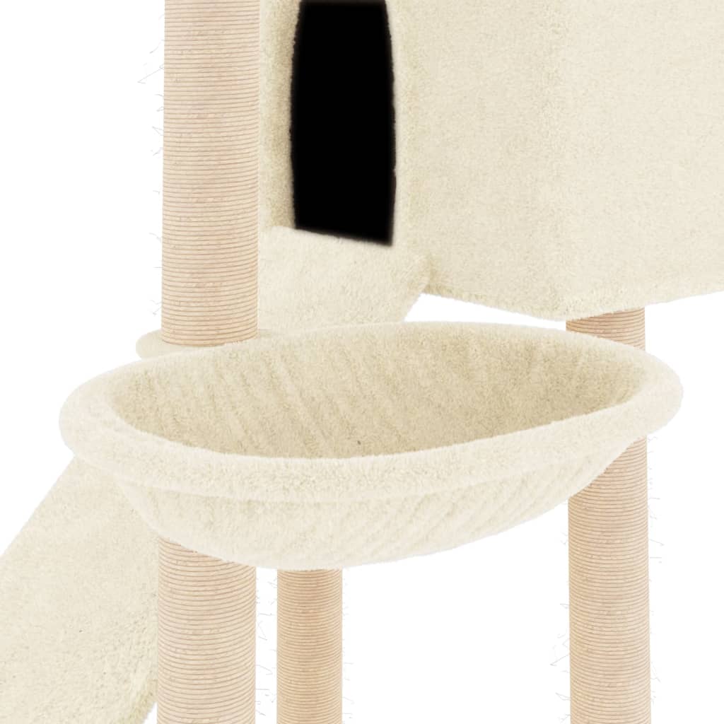 vidaXL Arbre à chat avec griffoirs en sisal Crème 153 cm