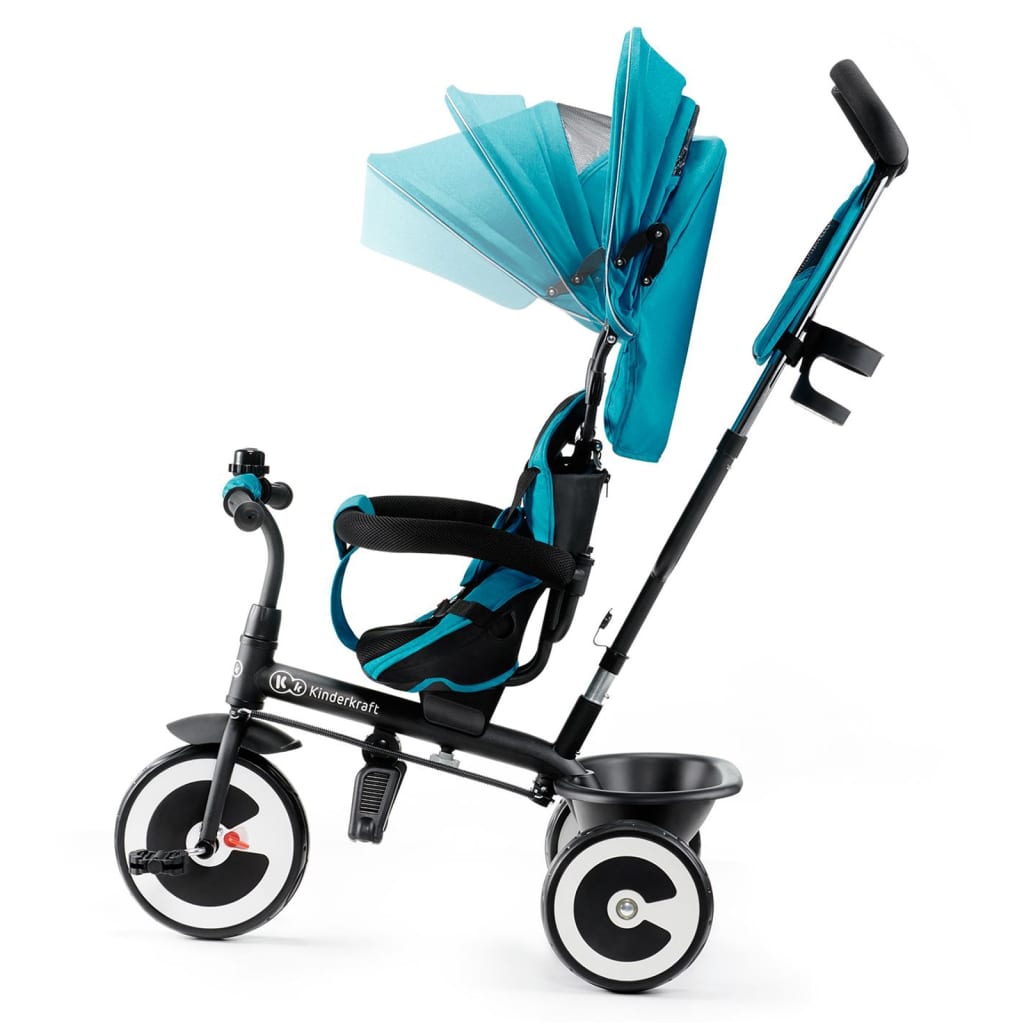 ASTON Tricycle évolutif de 9 mois à 5 ans canne de guidage Bleu