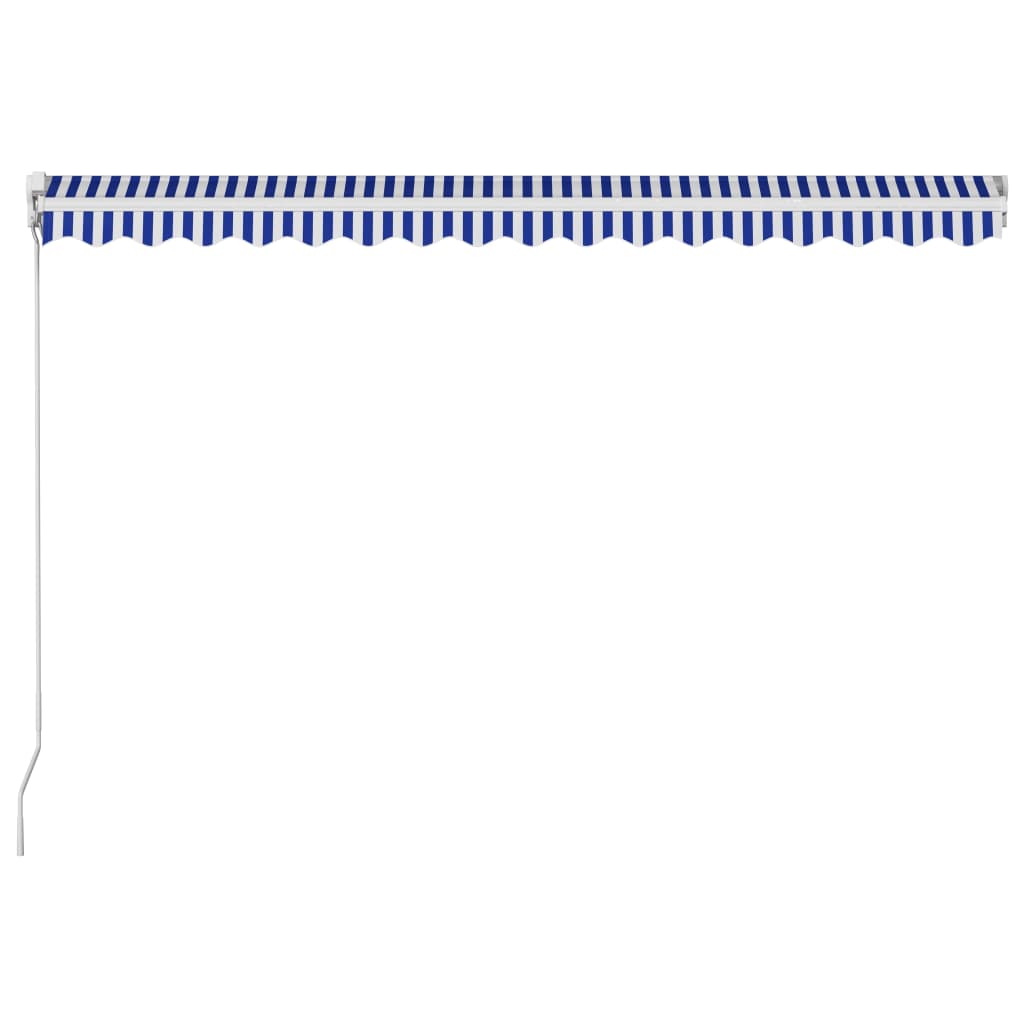 vidaXL Auvent manuel rétractable 400x300 cm Bleu et blanc