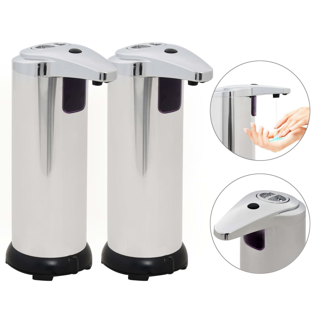 vidaXL Distributeur automatique de savon 2 pcs Capteur IR 600 ml