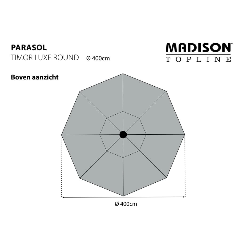Madison Parasol Timor Luxe 400 cm Taupe PAC8P015
