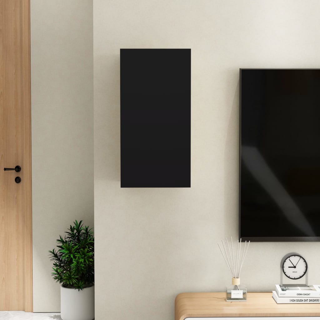vidaXL Meuble TV Noir 30,5x30x60 cm Bois d’ingénierie
