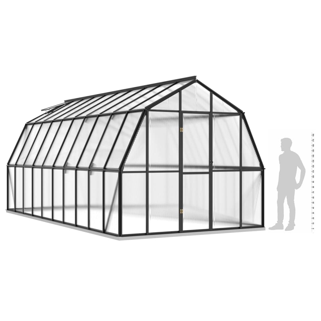 vidaXL Serre avec cadre de base anthracite 15,74 m² aluminium
