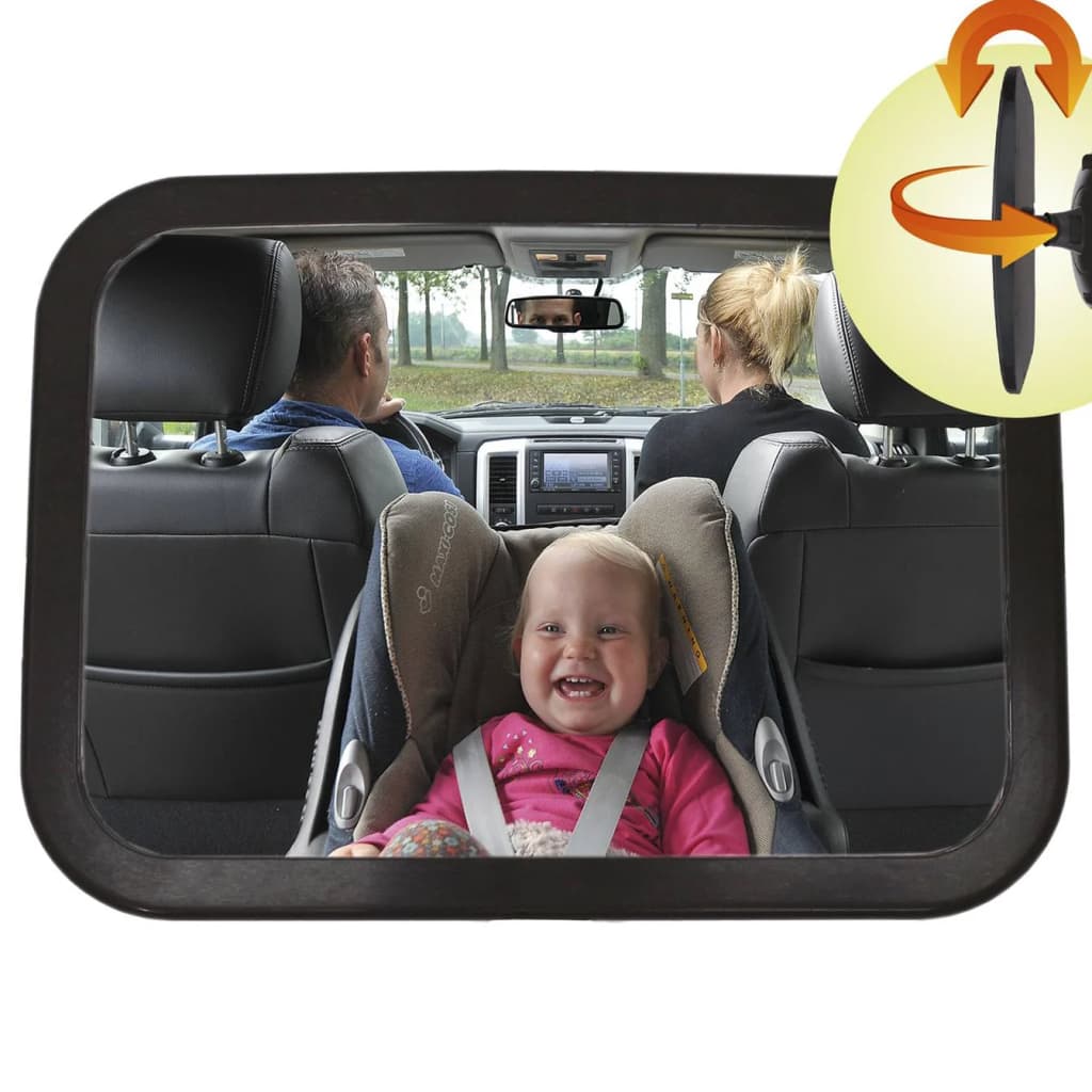 A3 Baby & Kids Miroir de voiture ajustable pour bébé 26,5x19 m Noir