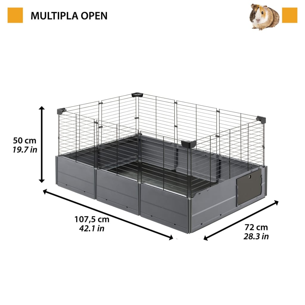 Ferplast Cage pour cochons d'Inde Multipla Open 107,5x72x50 cm Noir