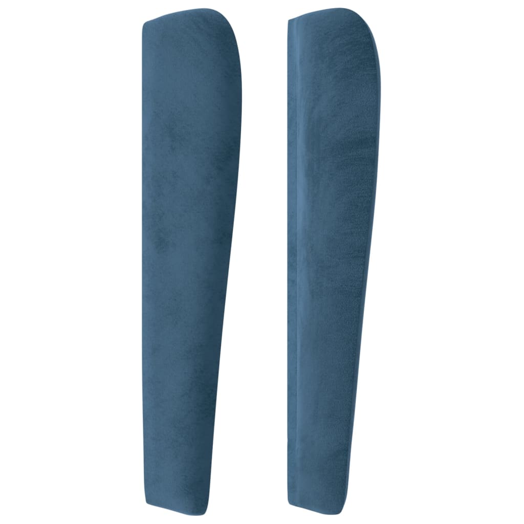 vidaXL Tête de lit avec oreilles Bleu foncé 93x23x118/128 cm Velours