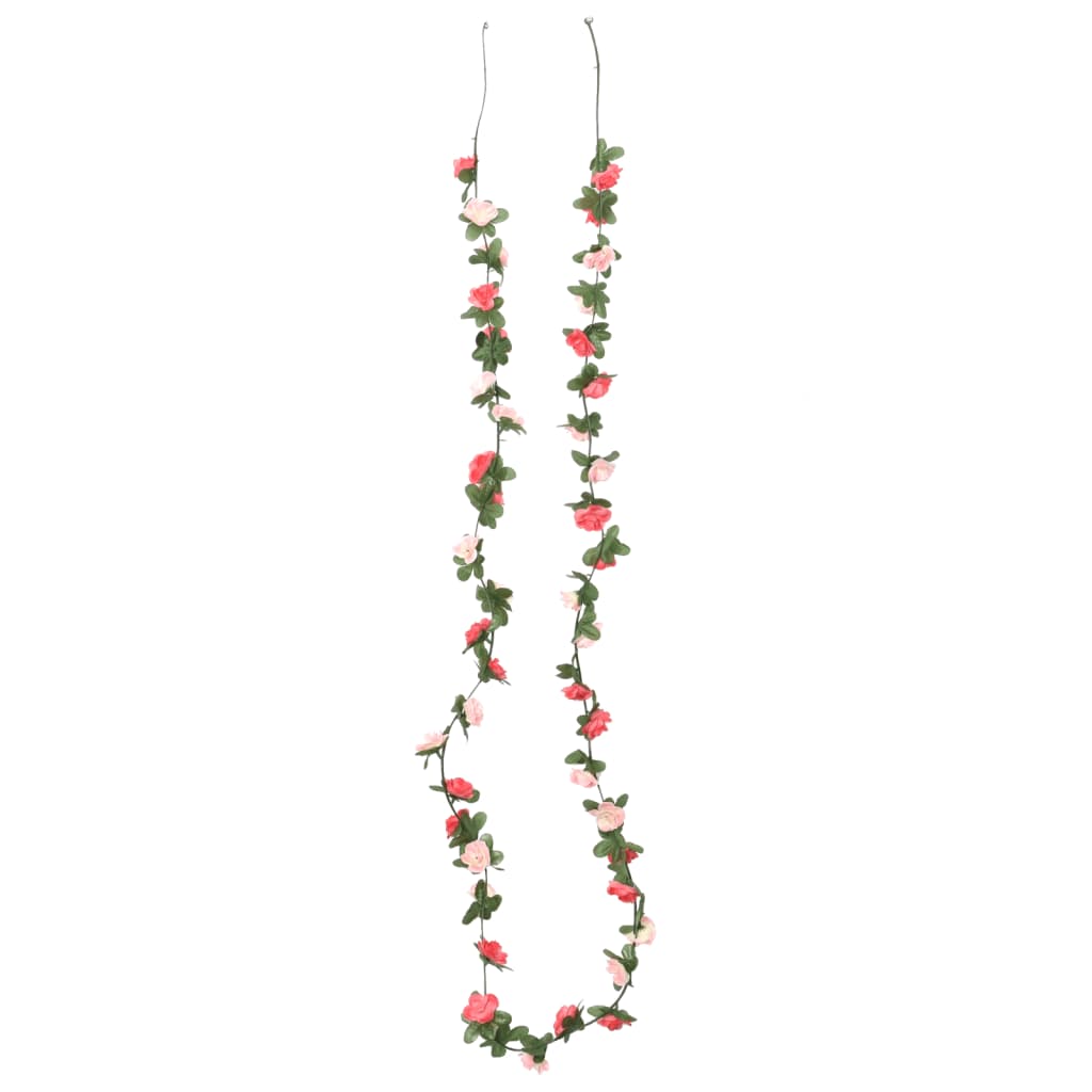 vidaXL Guirlandes de fleurs artificielles 6 pcs rose 250 cm