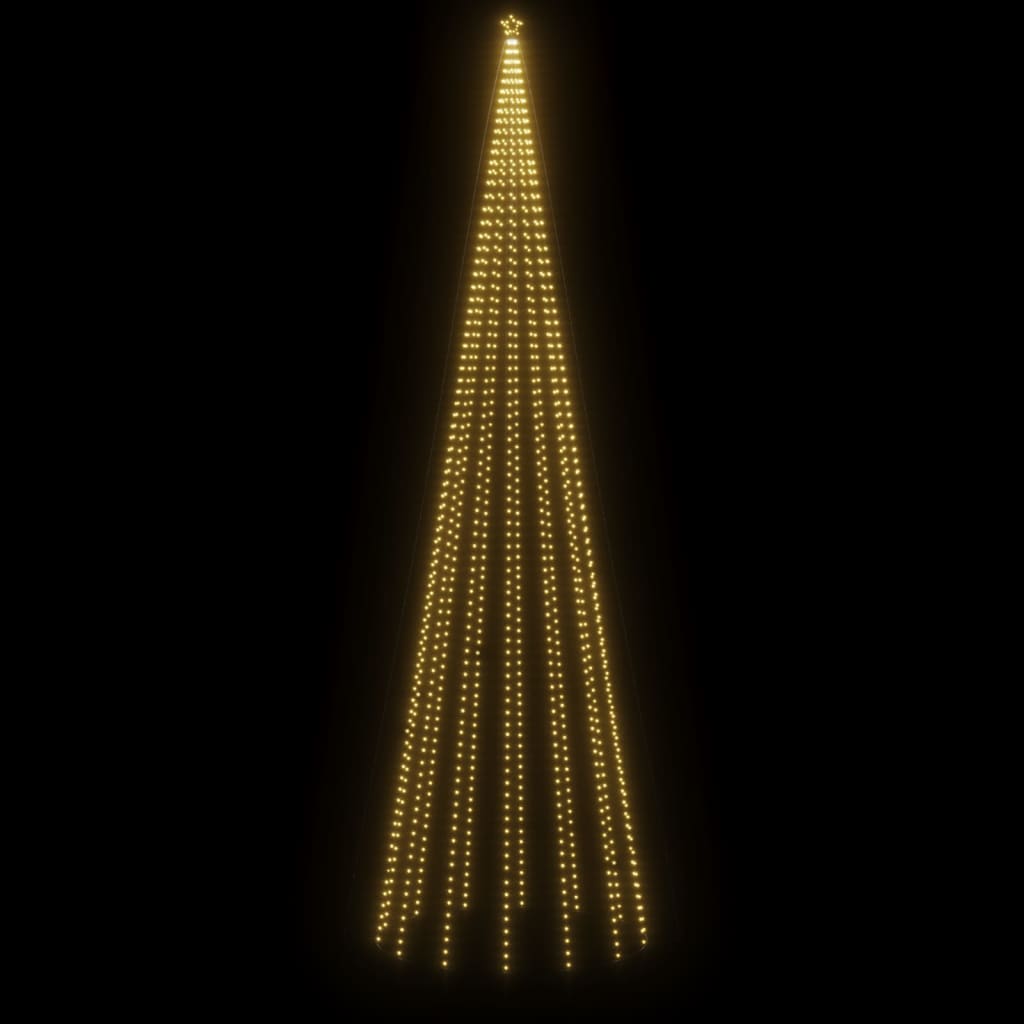 vidaXL Sapin de Noël avec piquet 1134 LED Blanc chaud 800 cm