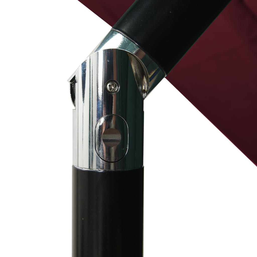 vidaXL Parasol à 3 niveaux avec mât en aluminium Bordeaux 2,5x2,5 m