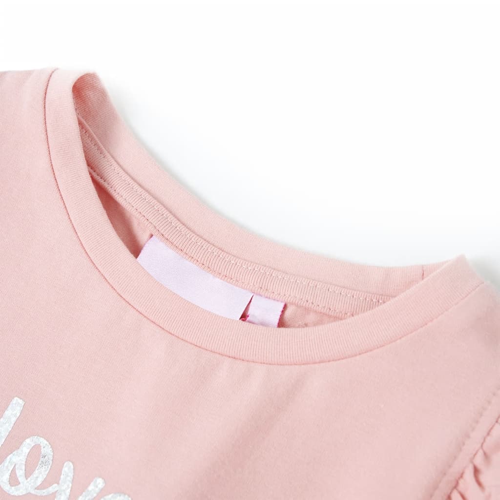 T-shirt enfants avec manches à volants rose clair 92