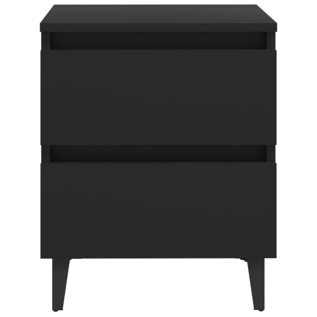 vidaXL Tables de chevet 2 pcs noir 40x35x50 cm bois d'ingénierie