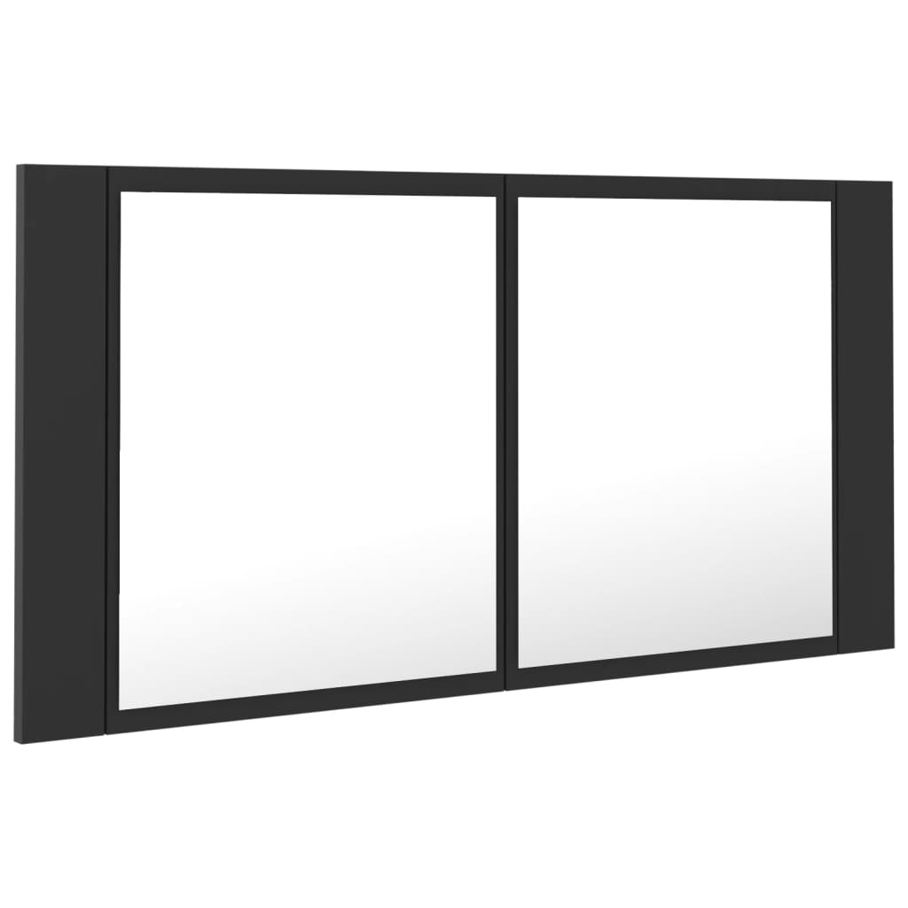 vidaXL Armoire de salle de bain à miroir LED Gris 90x12x45 Acrylique