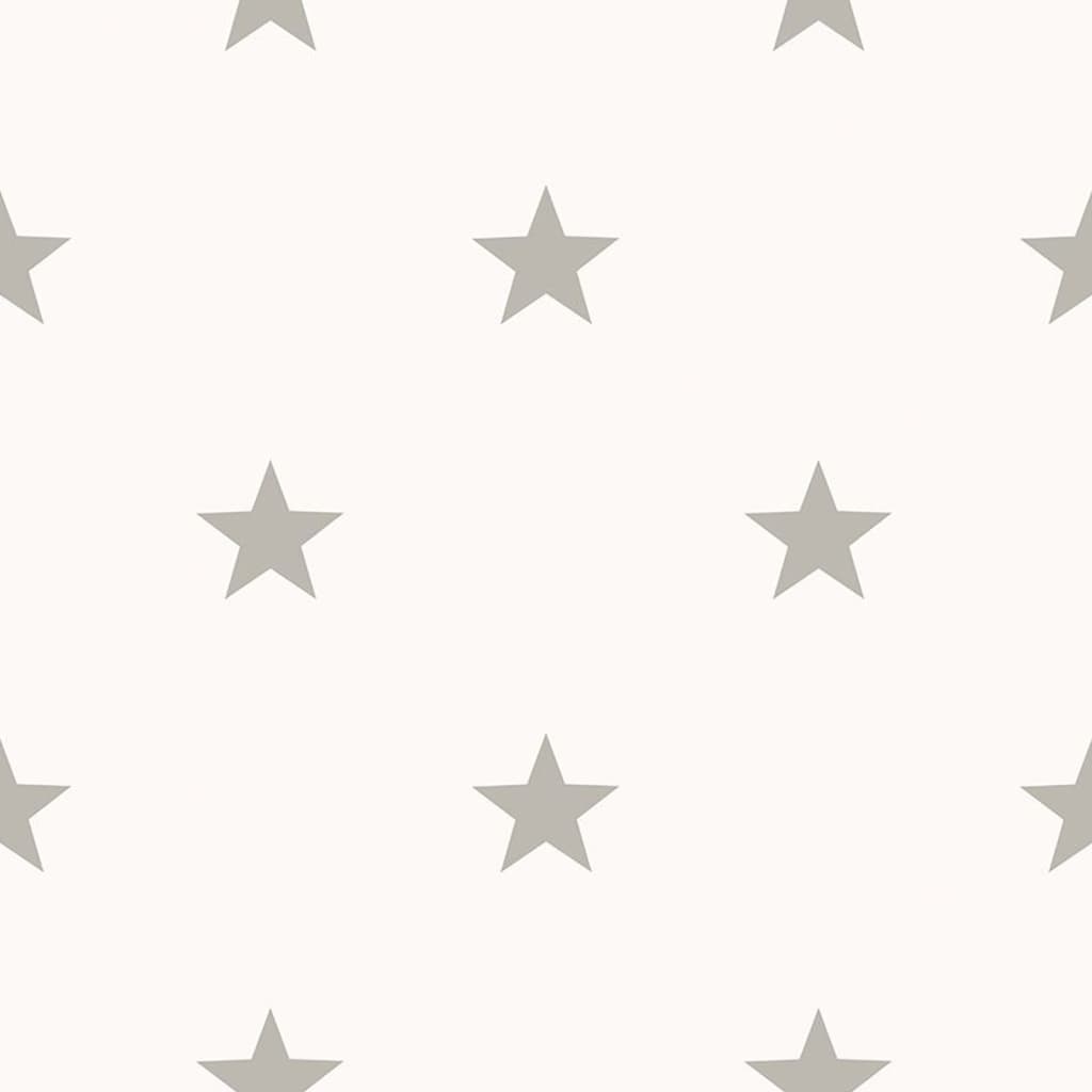 Noordwand Papier peint Friends&Coffee Little Stars Gris clair et blanc
