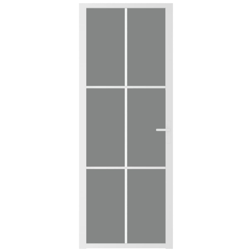 vidaXL Porte intérieure 76x201,5 cm Blanc Verre ESG et aluminium