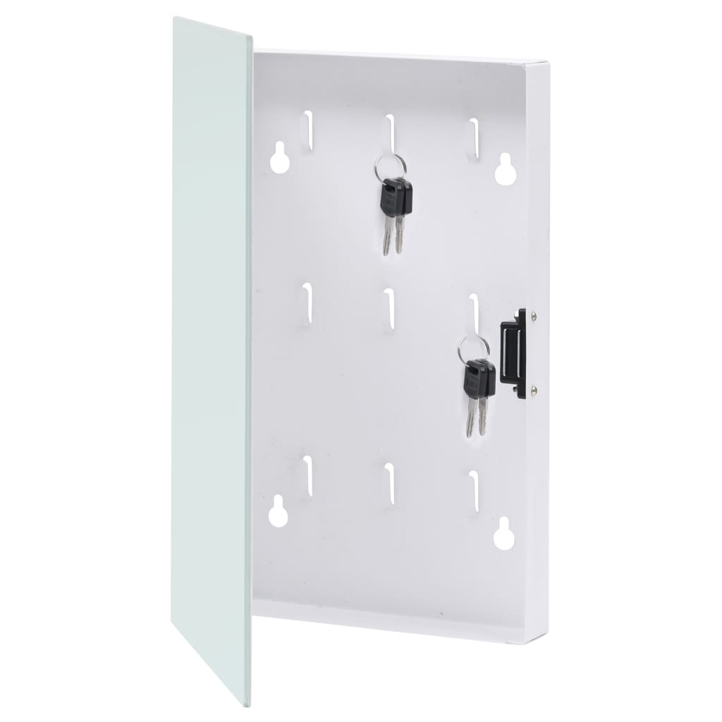 vidaXL Boîte à clés avec panneau magnétique Blanc 30x20x5,5 cm