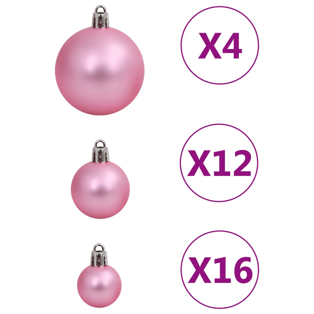 vidaXL Ensemble de boules de Noël 111 pièces rose polystyrène