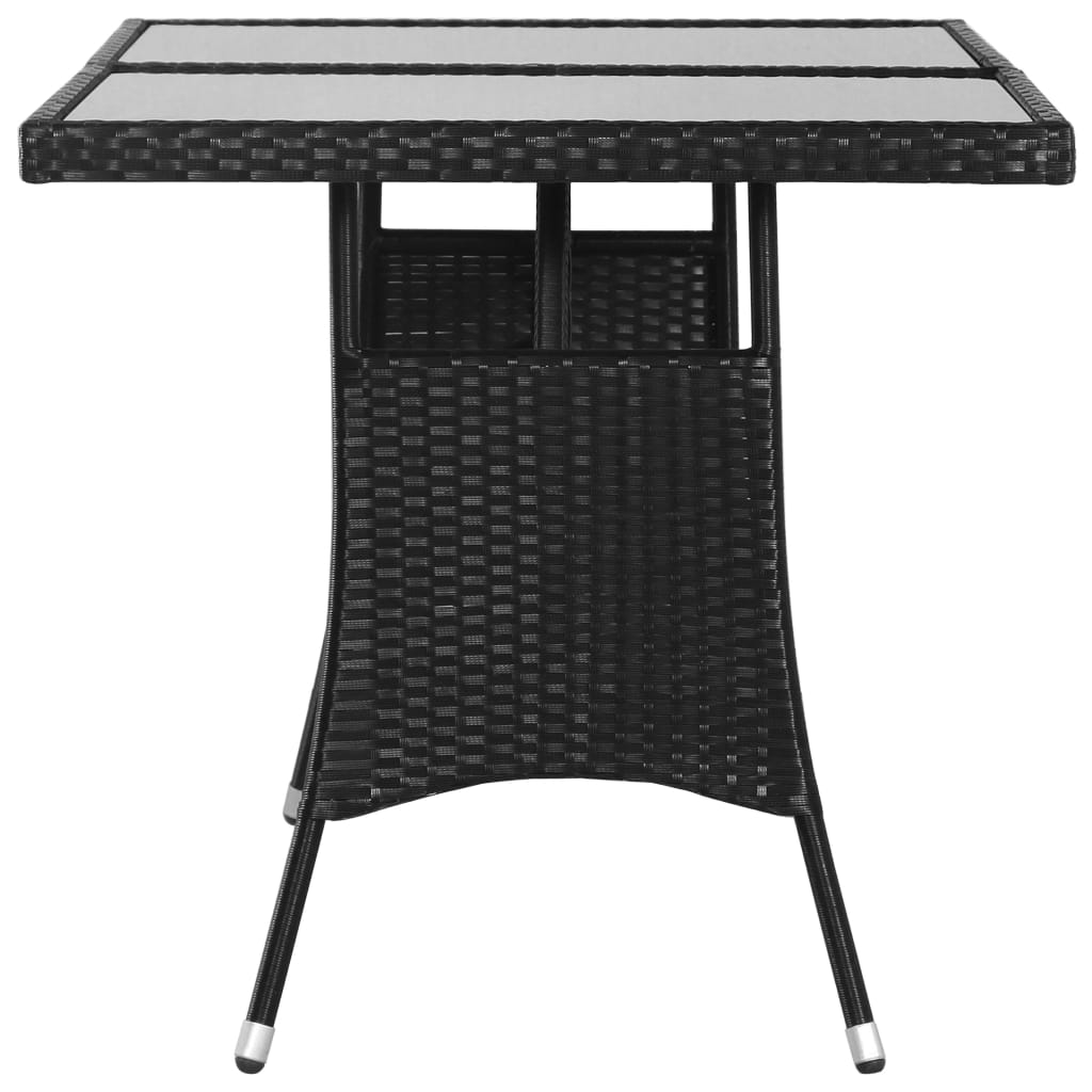 vidaXL Table de jardin Noir 140x80x74 cm Résine tressée