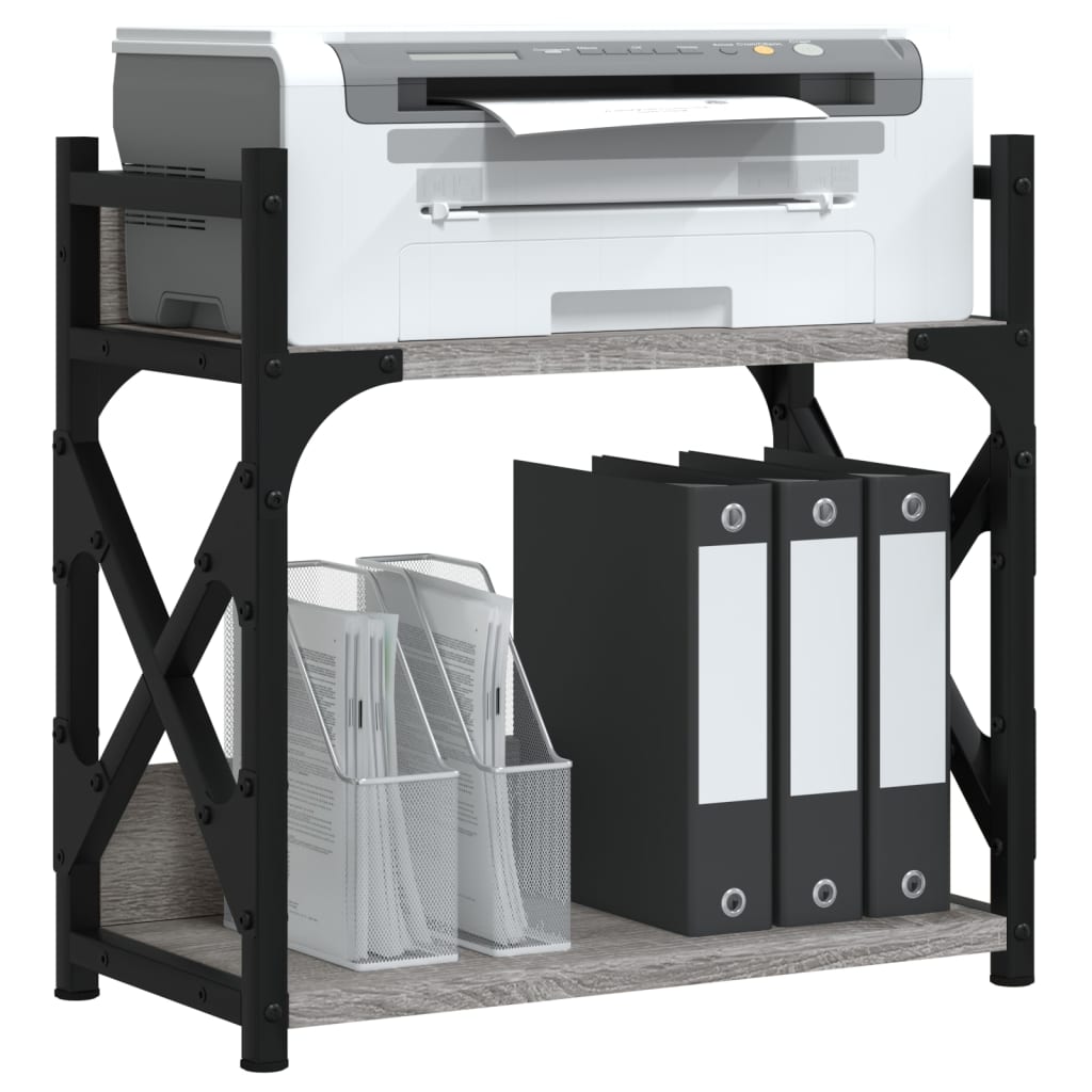 vidaXL Support d'imprimante à 2 niveaux Sonoma gris 40x20x40 cm