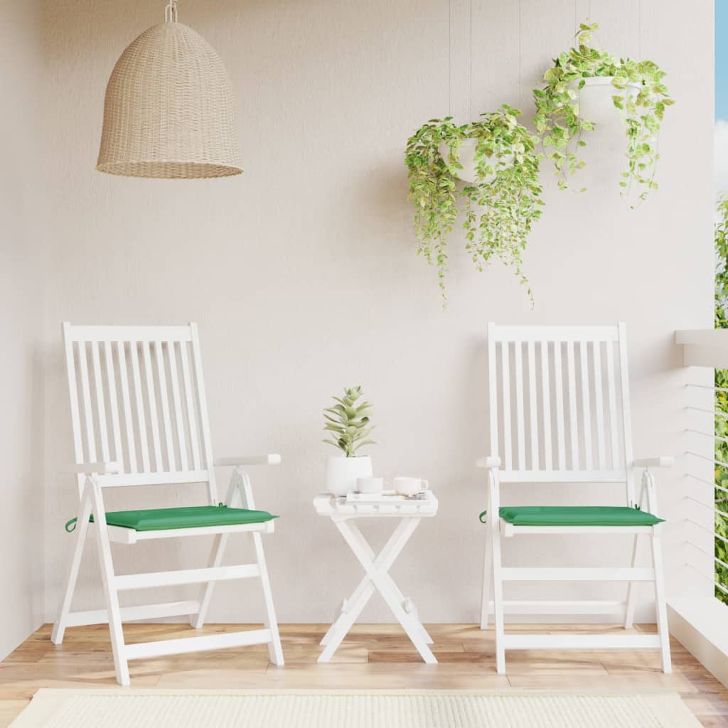 vidaXL Coussins de chaise jardin lot de 2 vert 40x40x3 cm tissu oxford