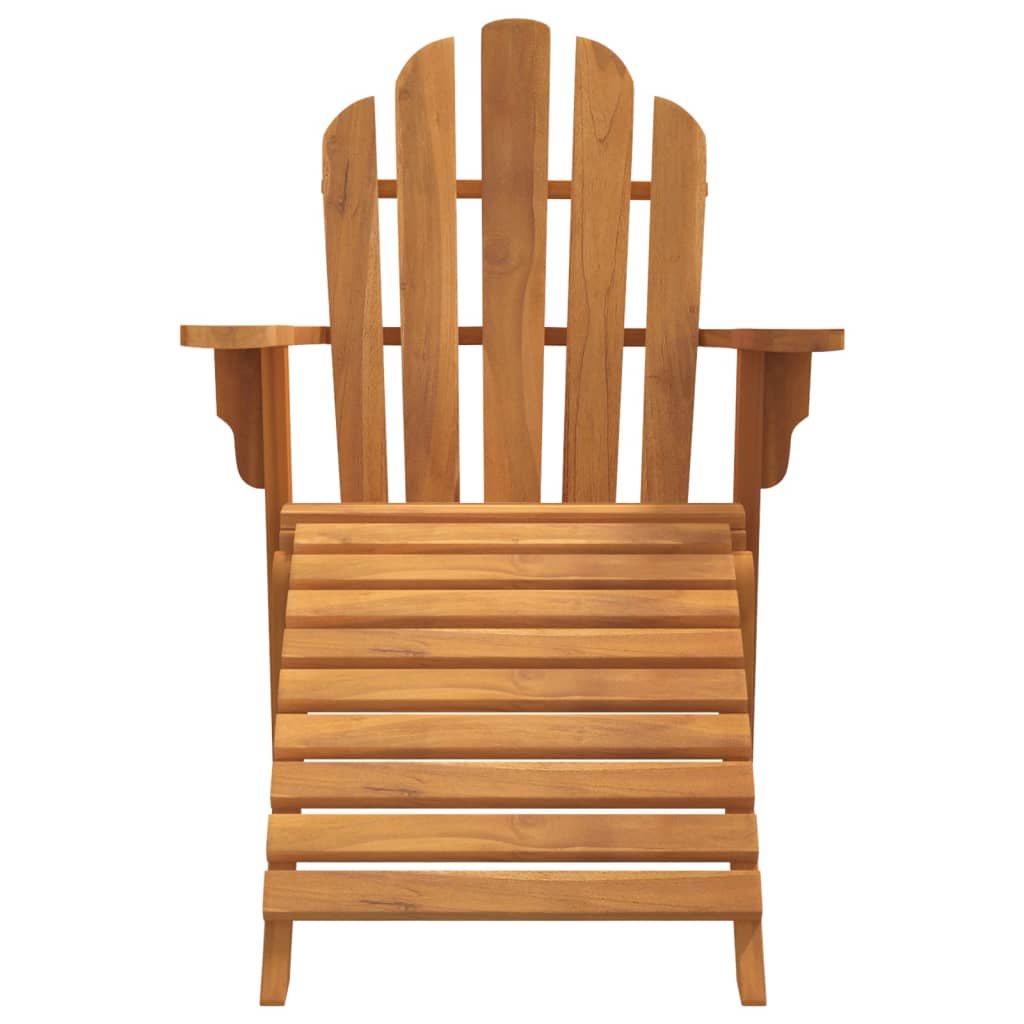 vidaXL Chaise de jardin Adirondack et repose-pieds bois de teck solide