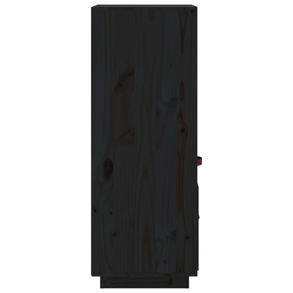 vidaXL Buffet haut Noir 34x40x108,5 cm Bois massif de pin