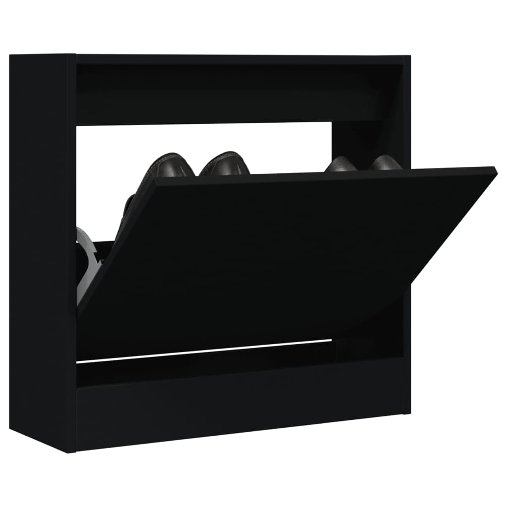 vidaXL Armoire à chaussures noir 60x21x57 cm bois d'ingénierie