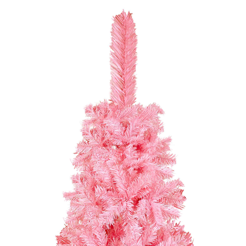 vidaXL Arbre de Noël mince pré-éclairé rose 210 cm