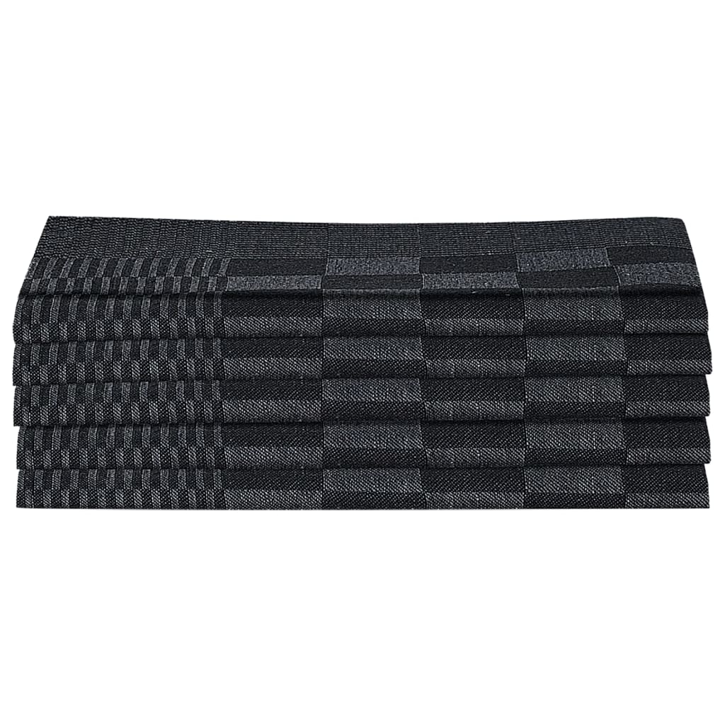 vidaXL Ensemble de serviettes 10 pcs noir et gris coton