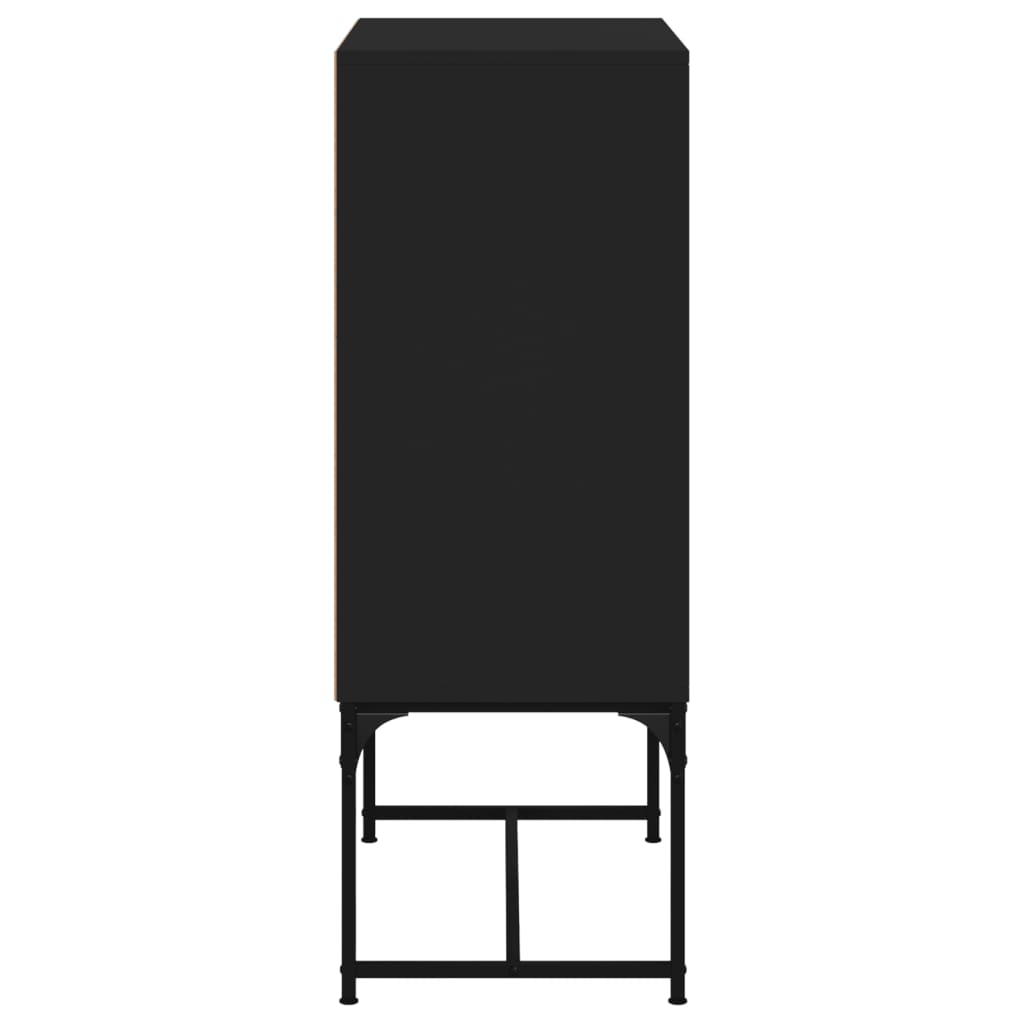vidaXL Armoire latérale avec portes en verre noir 69x37x100 cm