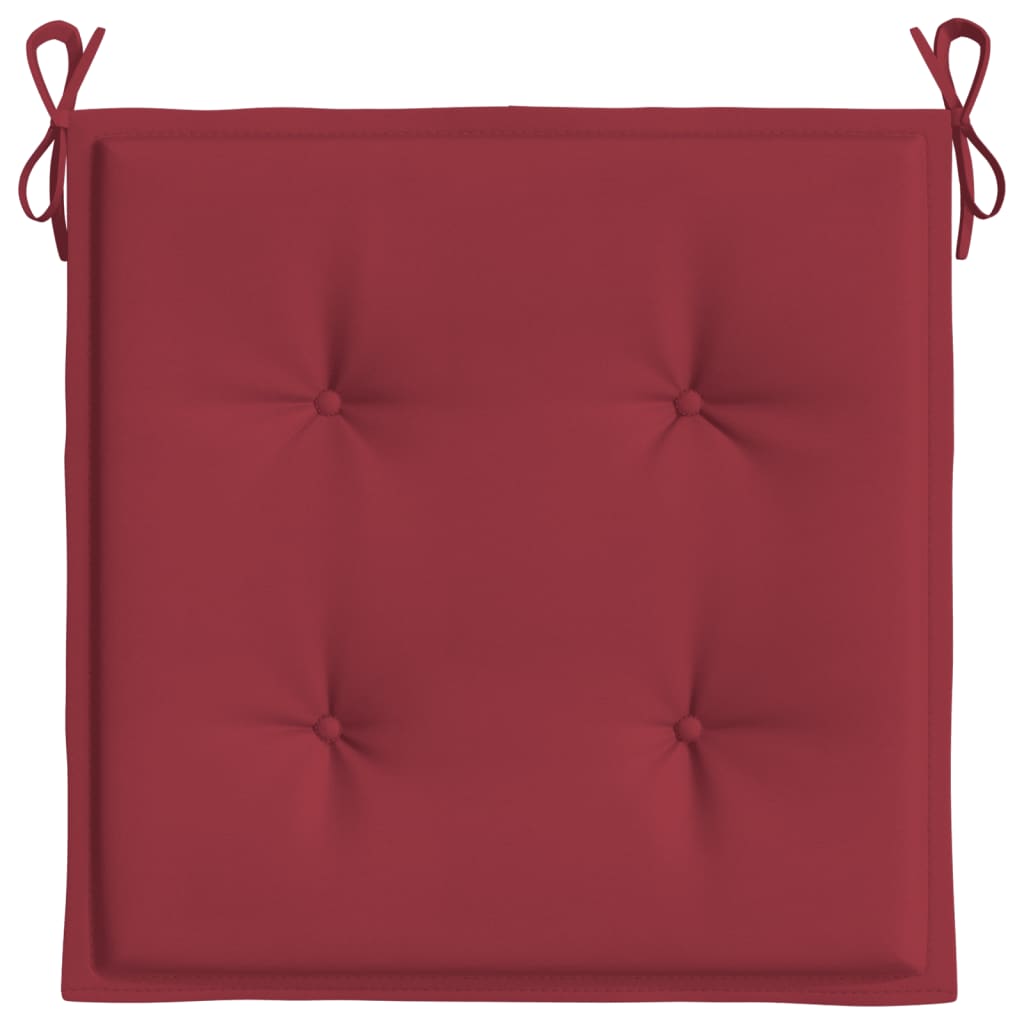 vidaXL Coussins de chaise de jardin 4 pcs rouge bordeaux 40x40x3 cm