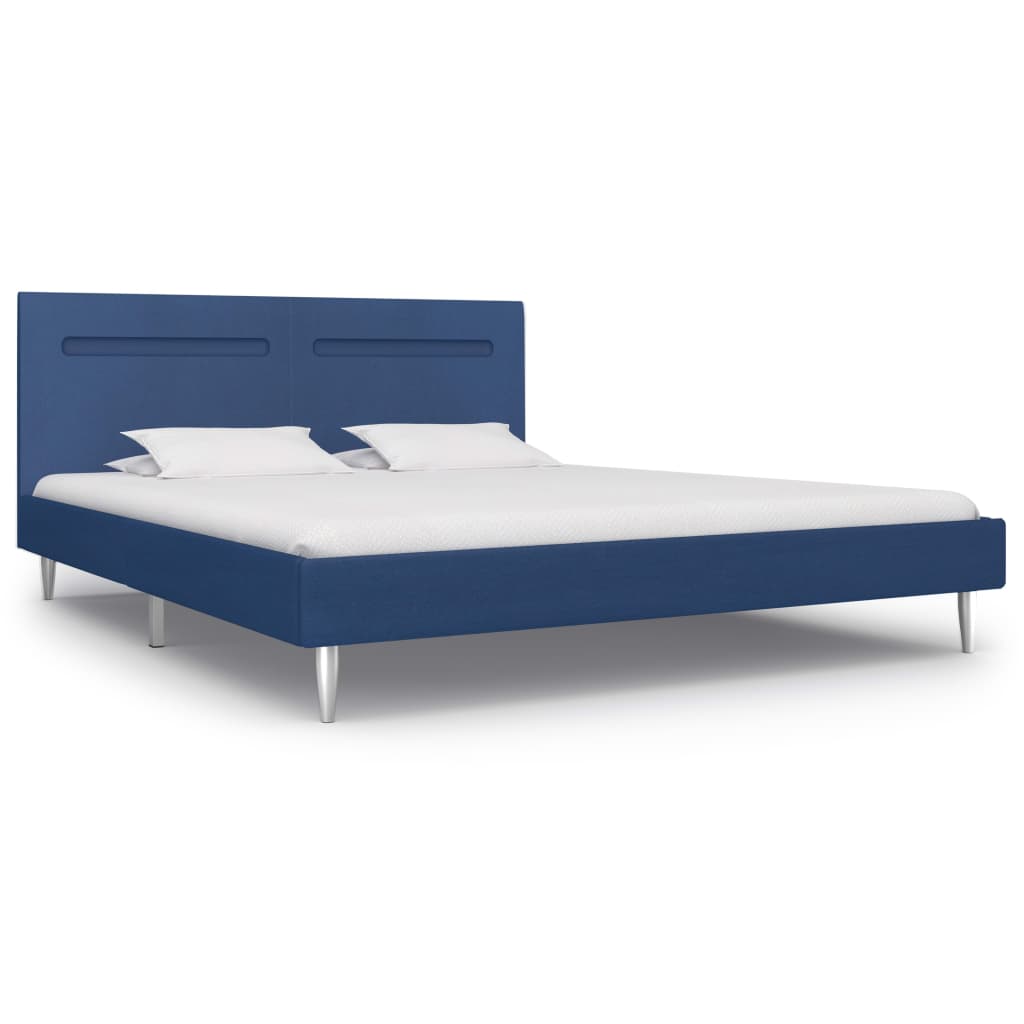 vidaXL Cadre de lit avec LED Bleu Tissu 180 x 200 cm