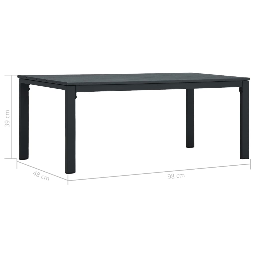 vidaXL Table basse Gris 98x48x39 cm PEHD Aspect de bois