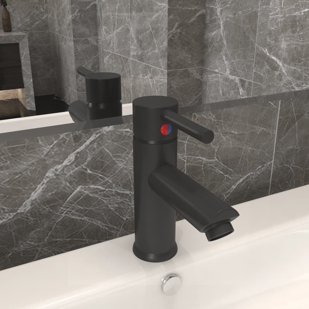vidaXL Robinet de lavabo de salle de bain Gris 130x176 mm