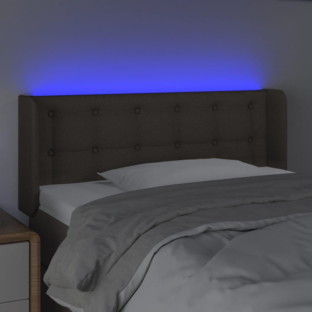 vidaXL Tête de lit à LED Taupe 103x16x78/88 cm Tissu