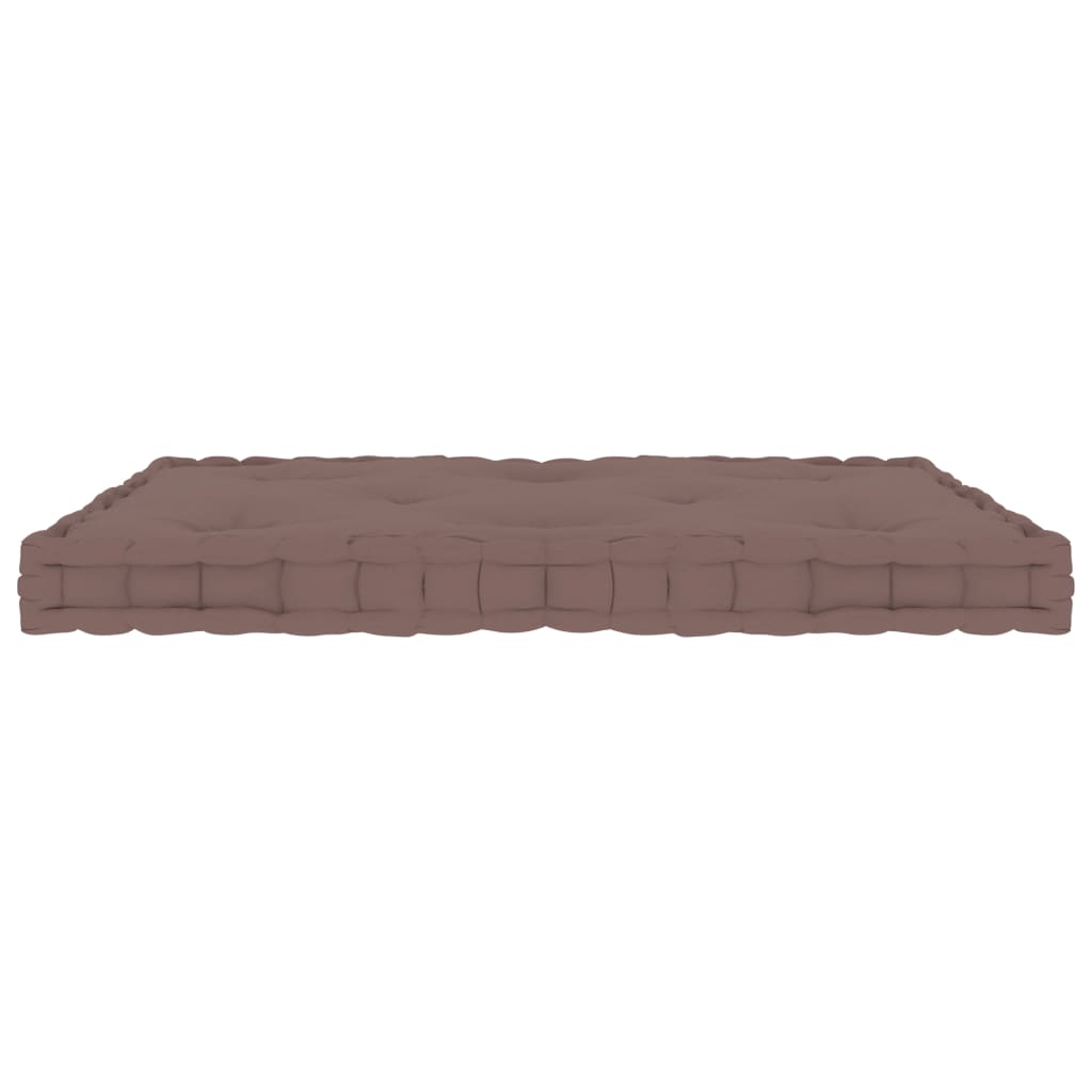 vidaXL Coussin de plancher de palette Taupe 73x40x7 cm Coton