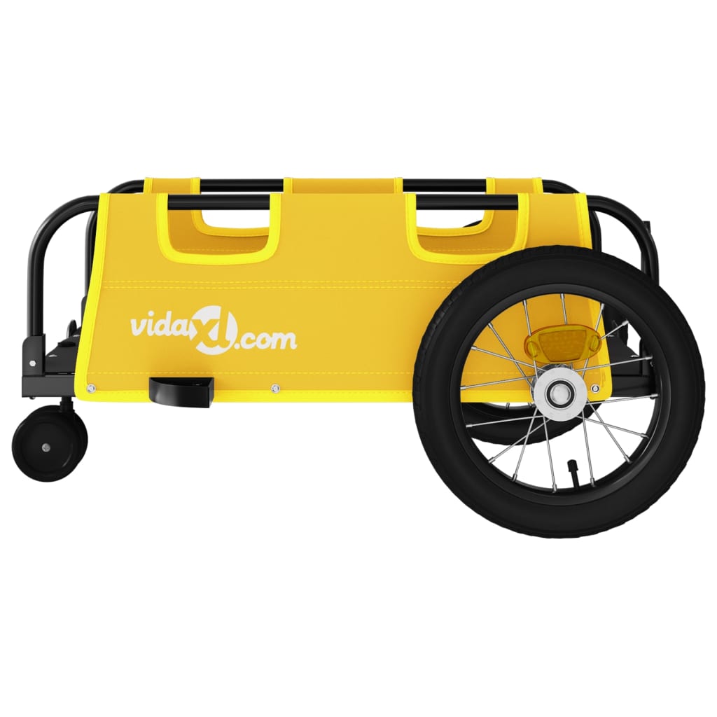 vidaXL Remorque de vélo jaune tissu oxford et fer