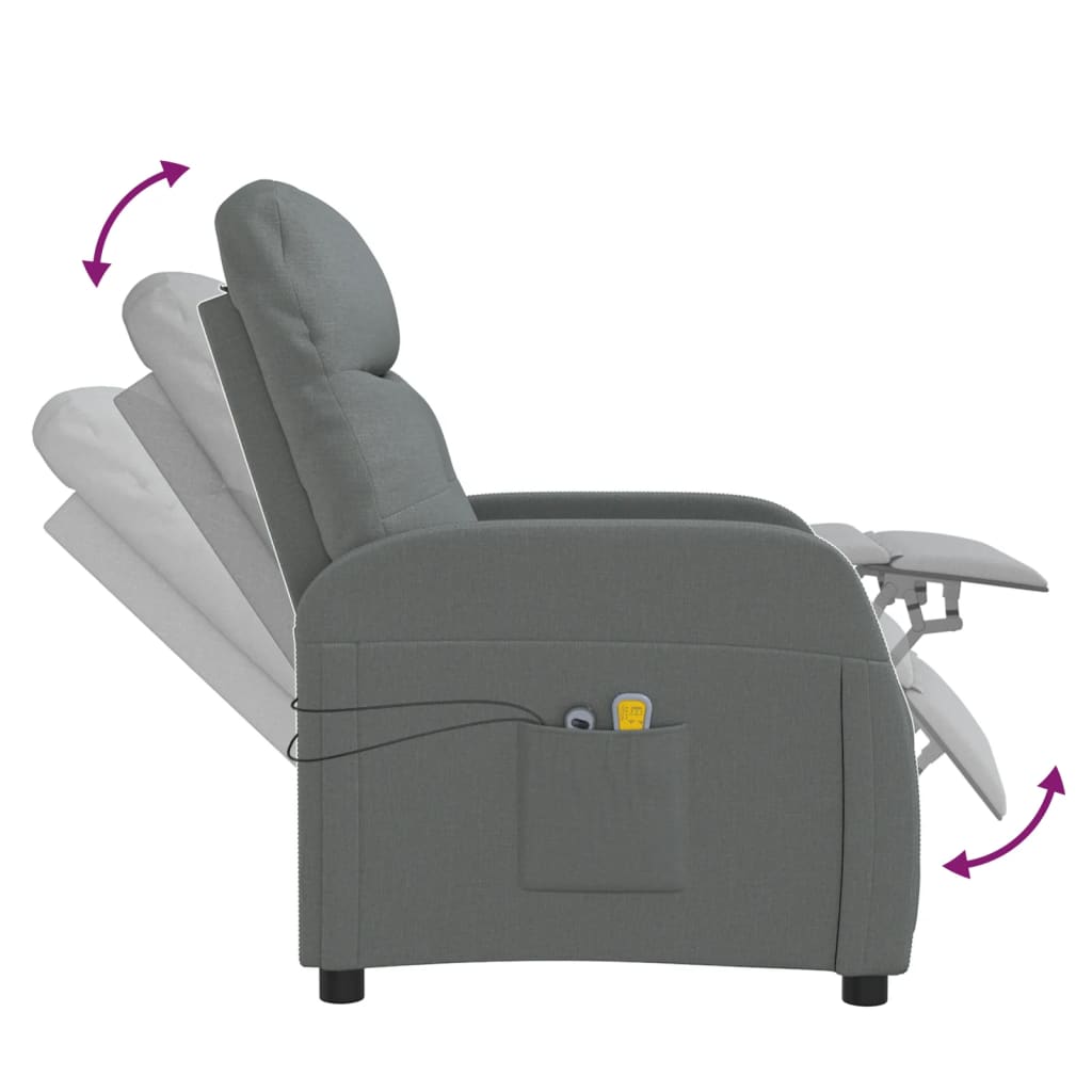 Fauteuil inclinable de massage électrique - KEENSO - AB3203967 - Gris foncé - Tissu - 1 place - Maison