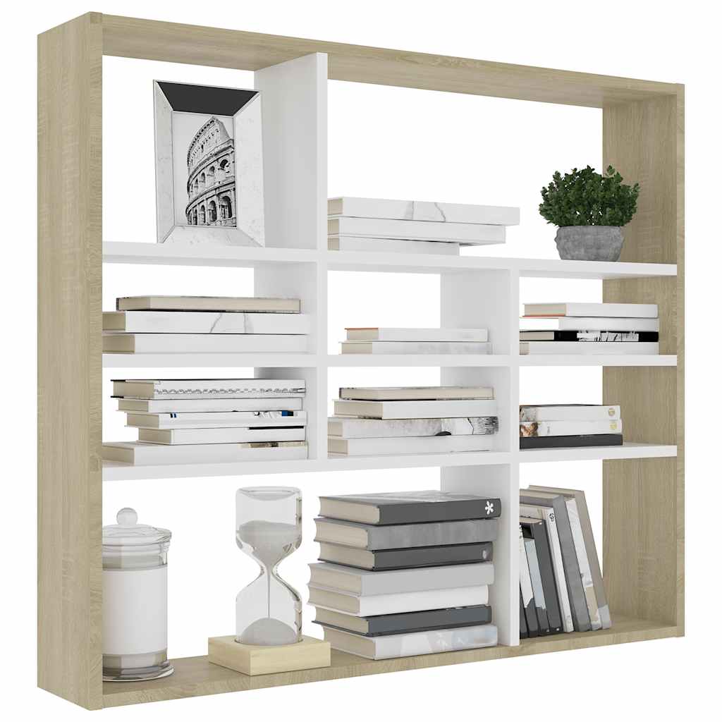 Étagère Murale VidaXL Pour CD Et DVD - Rangement Salon En Bois Chêne Sonoma - 4 Compartiments