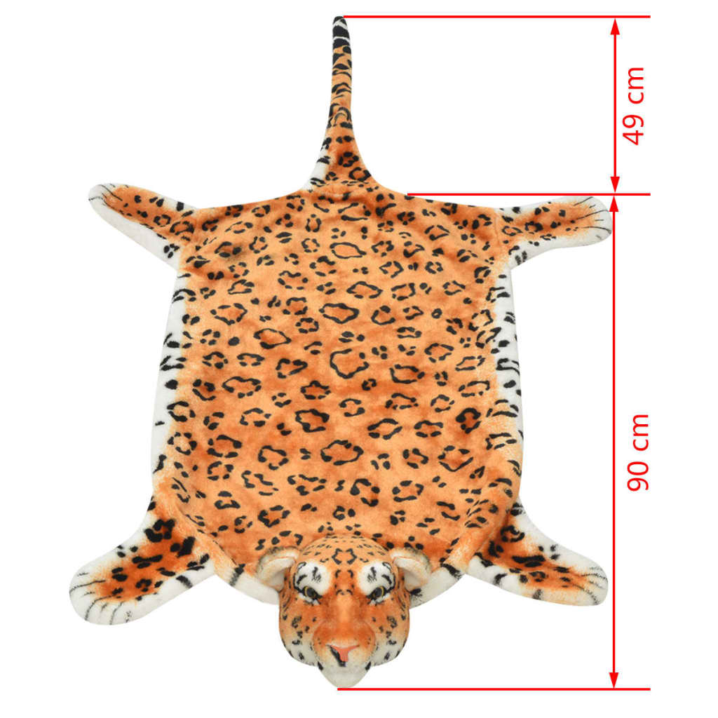vidaXL Tapis en peluche en forme de léopard 139 cm Marron