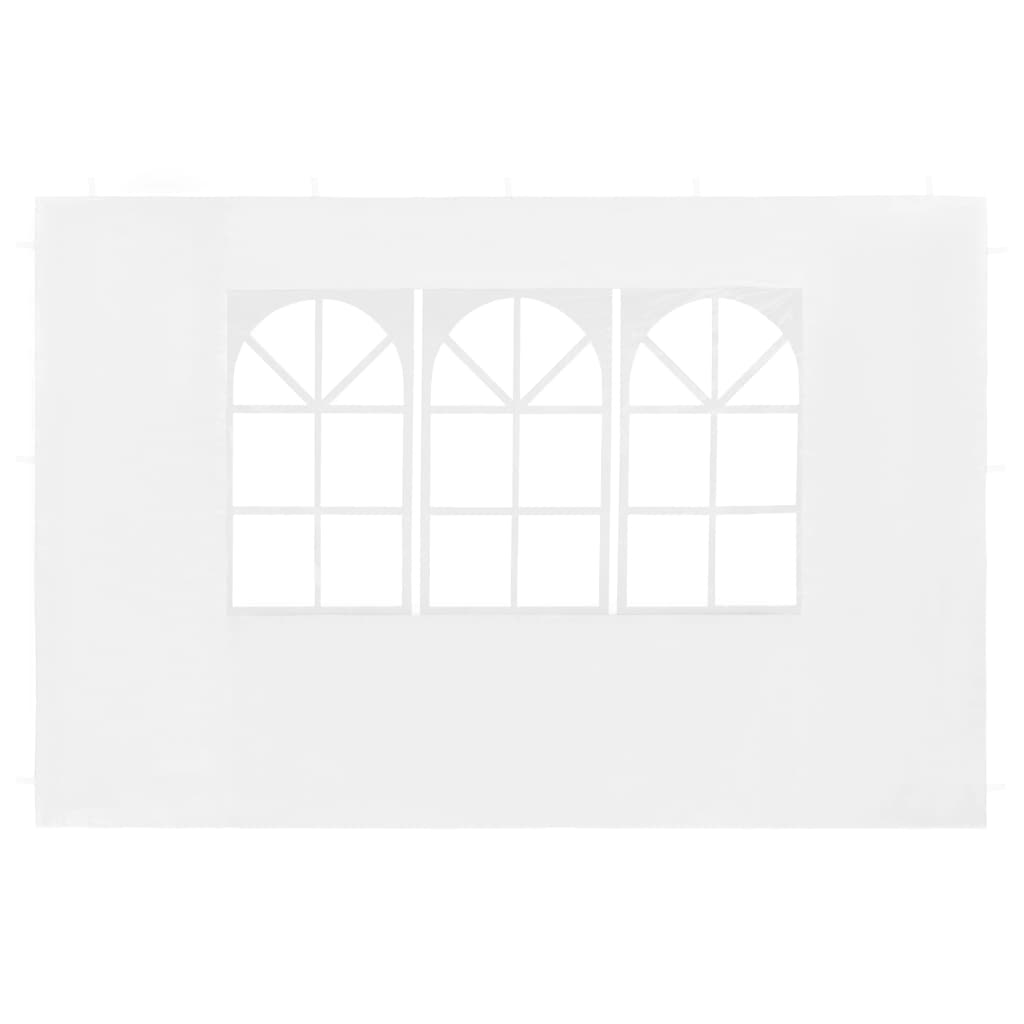 vidaXL Paroi de tente de réception 2 pcs avec fenêtre PE Blanc