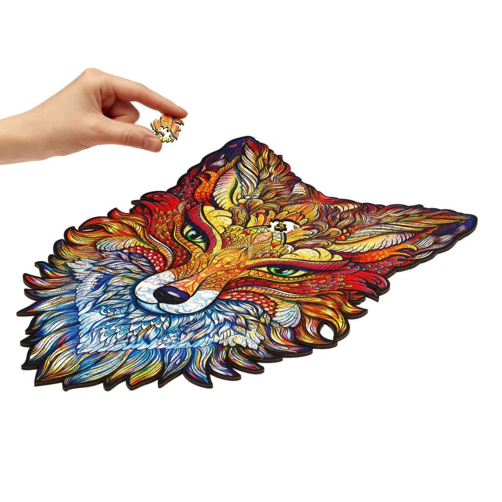UNIDRAGON Puzzle en bois 308 pcs Fiery Fox Très grand 27x40 cm