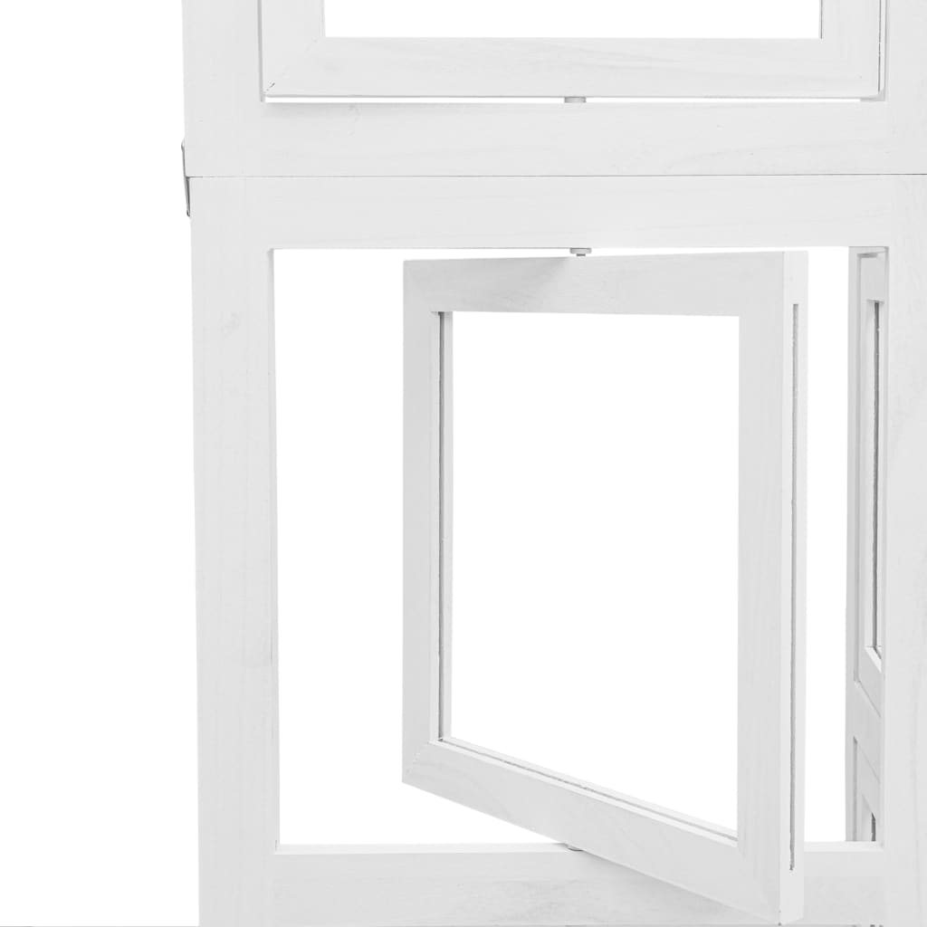 vidaXL Cloison de séparation 5 panneaux blanc bois de paulownia massif