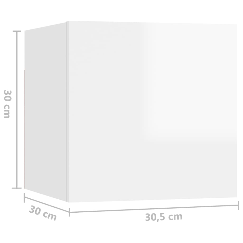 vidaXL Table de chevet Blanc brillant 30,5x30x30 cm Aggloméré