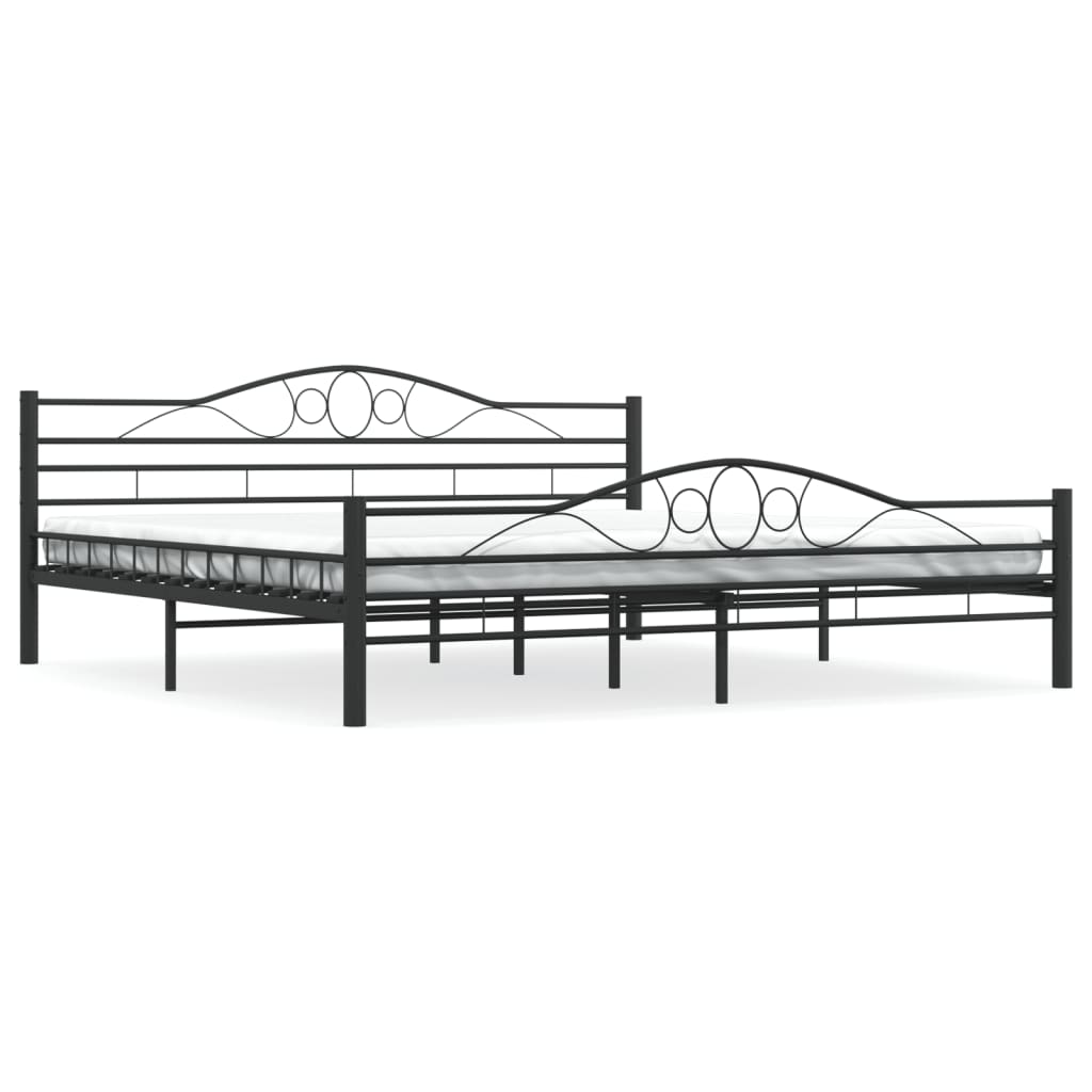 vidaXL Cadre de lit Noir Acier 180x200 cm