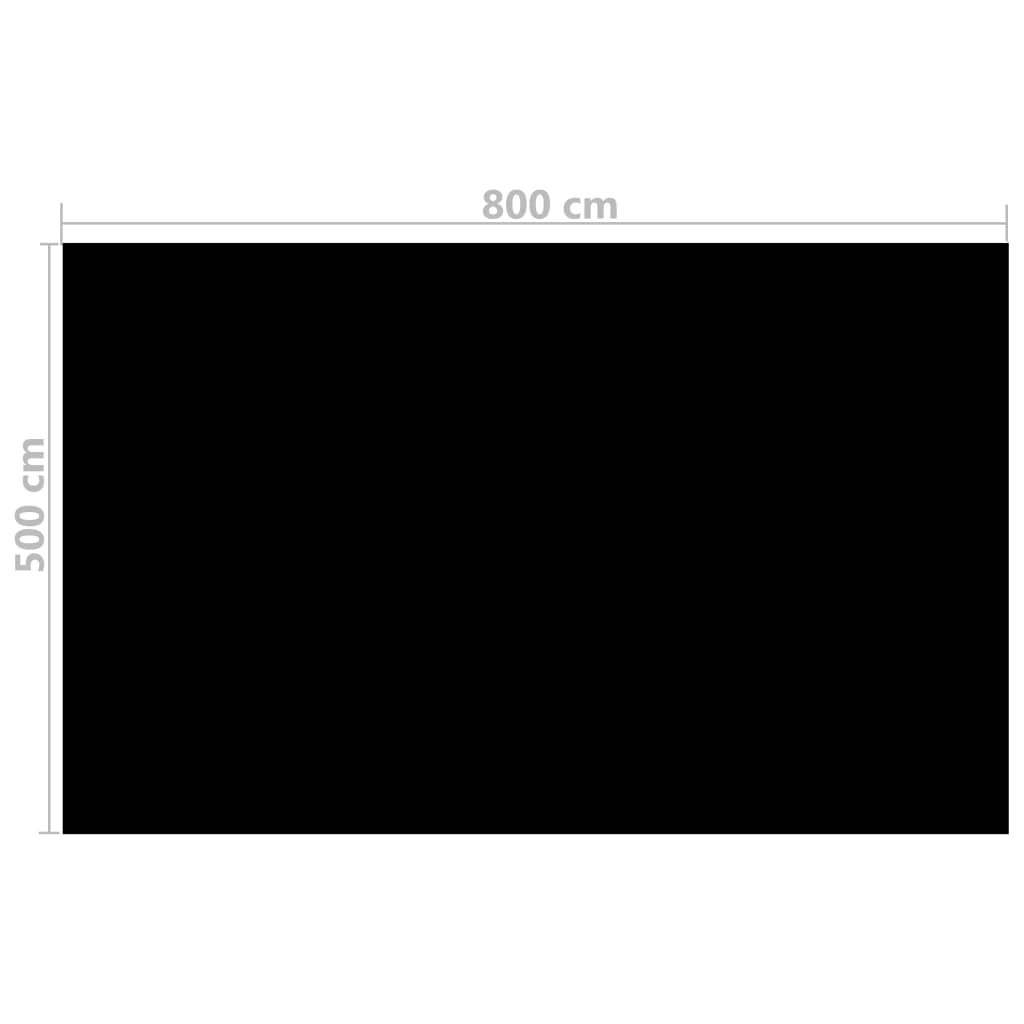 vidaXL Couverture de piscine rectangulaire 800x500 cm PE Noir