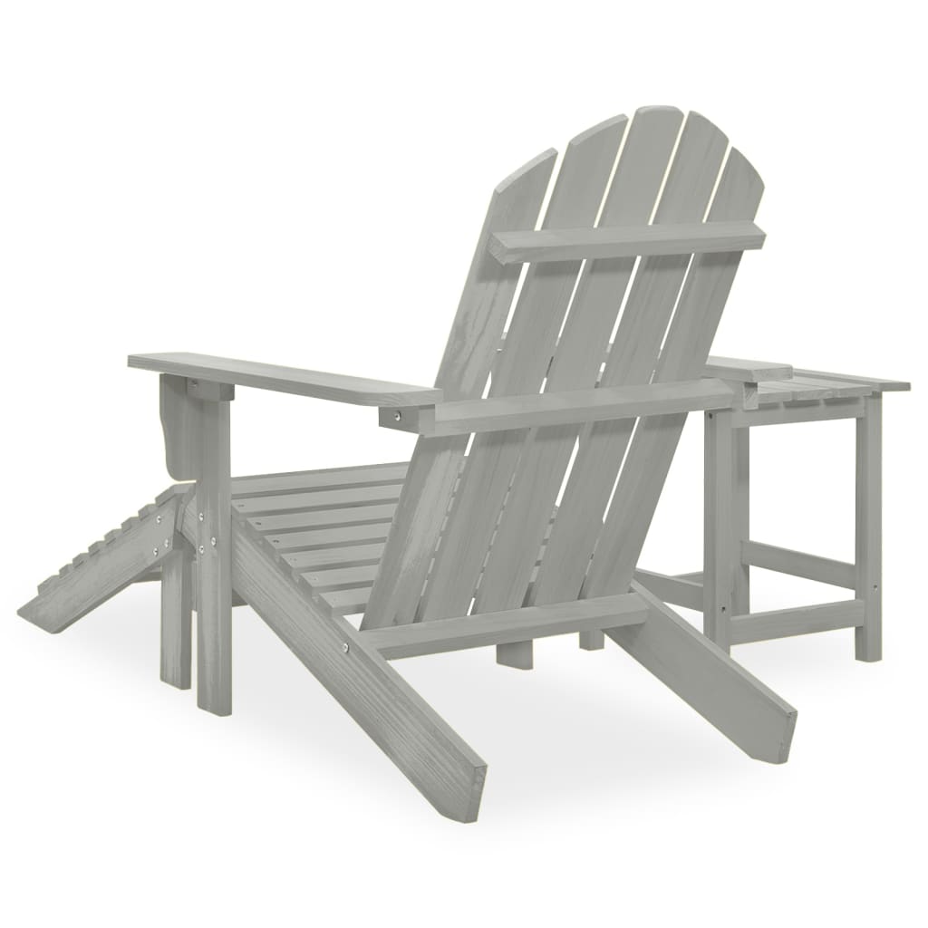 Chaise De Jardin Adirondack Avec Table Bois De Sapin Blanc Alsavelo