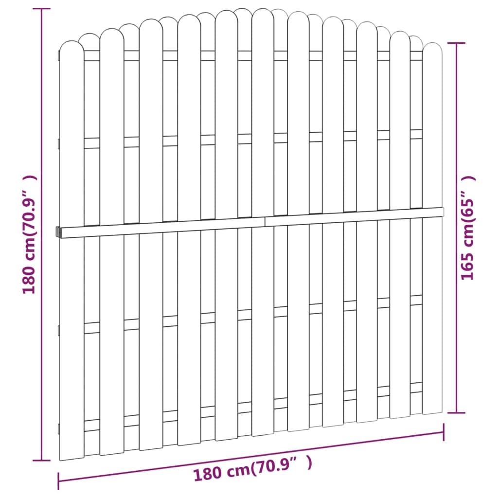 vidaXL Panneau de clôture Bois de pin imprégné 180x(165-180) cm