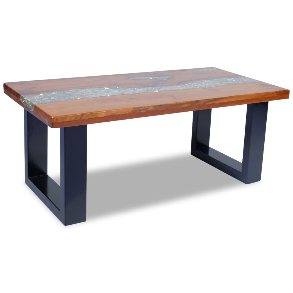 vidaXL Table basse Teck Résine 100x50 cm