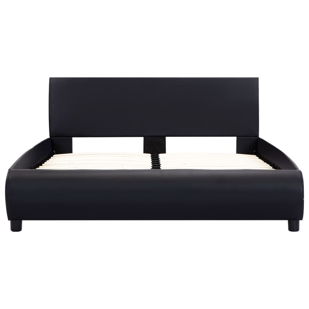 vidaXL Cadre de lit avec LED noir similicuir 120 x 200 cm