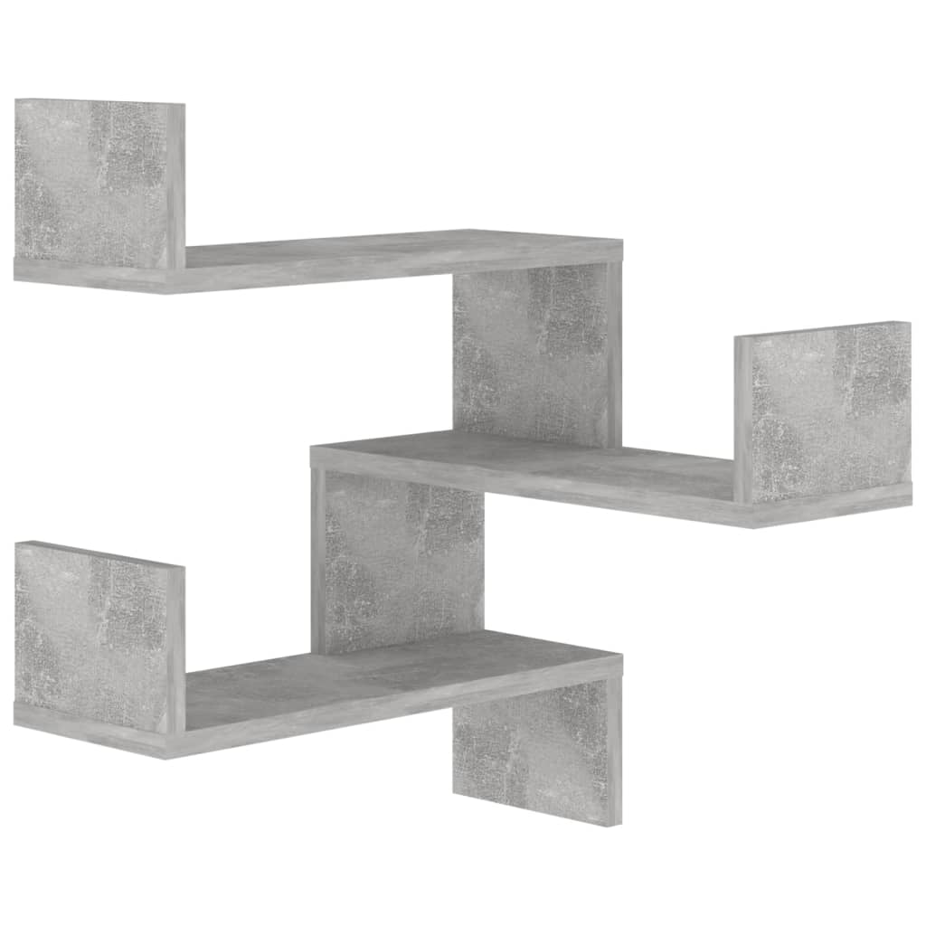 vidaXL Étagère murale d'angle Gris béton 40x40x50 cm Bois d’ingénierie